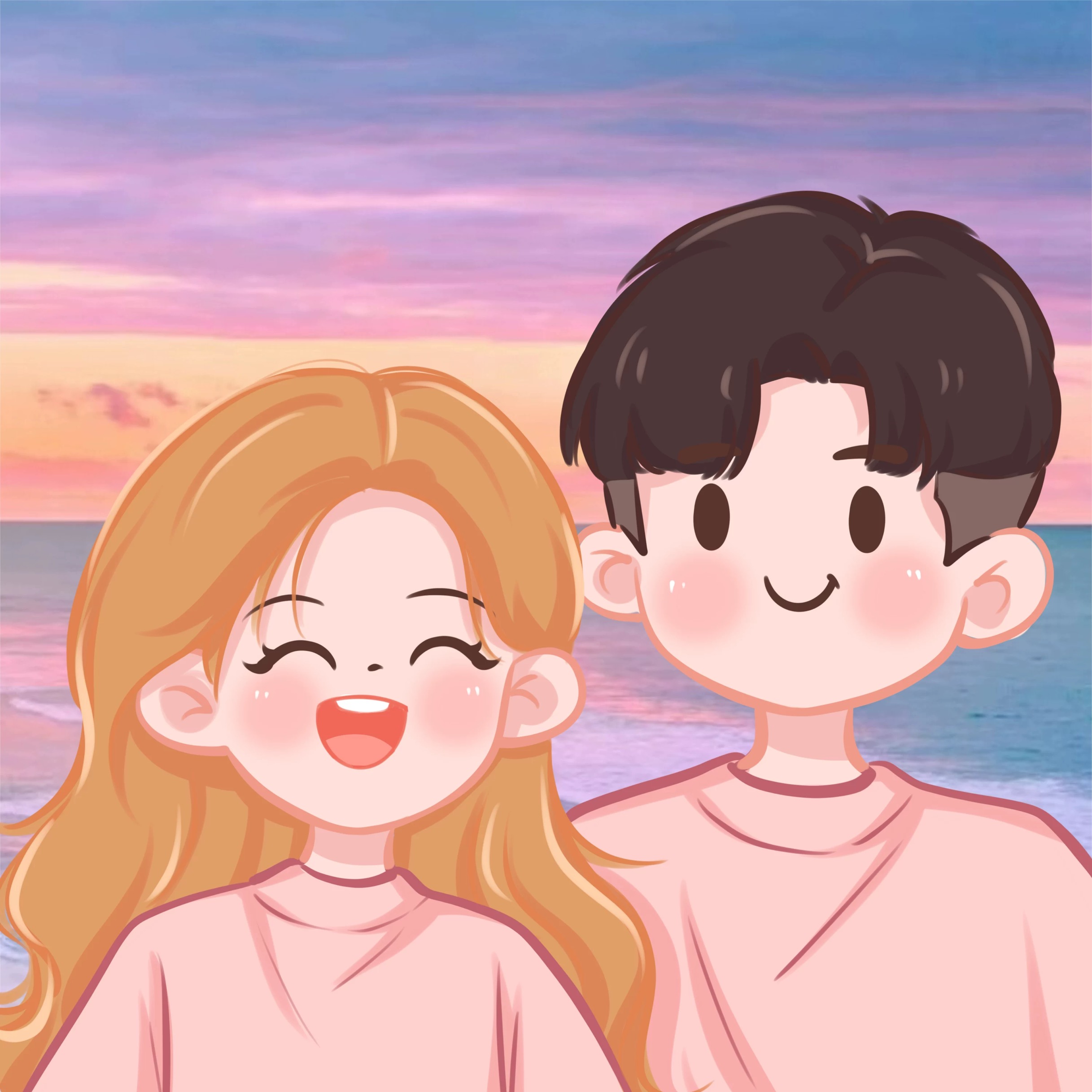 Cute Q Version Custom Hand-Drawn Avatar | 2 People Or 1 Person+1 Pet Only $9.9 photo review