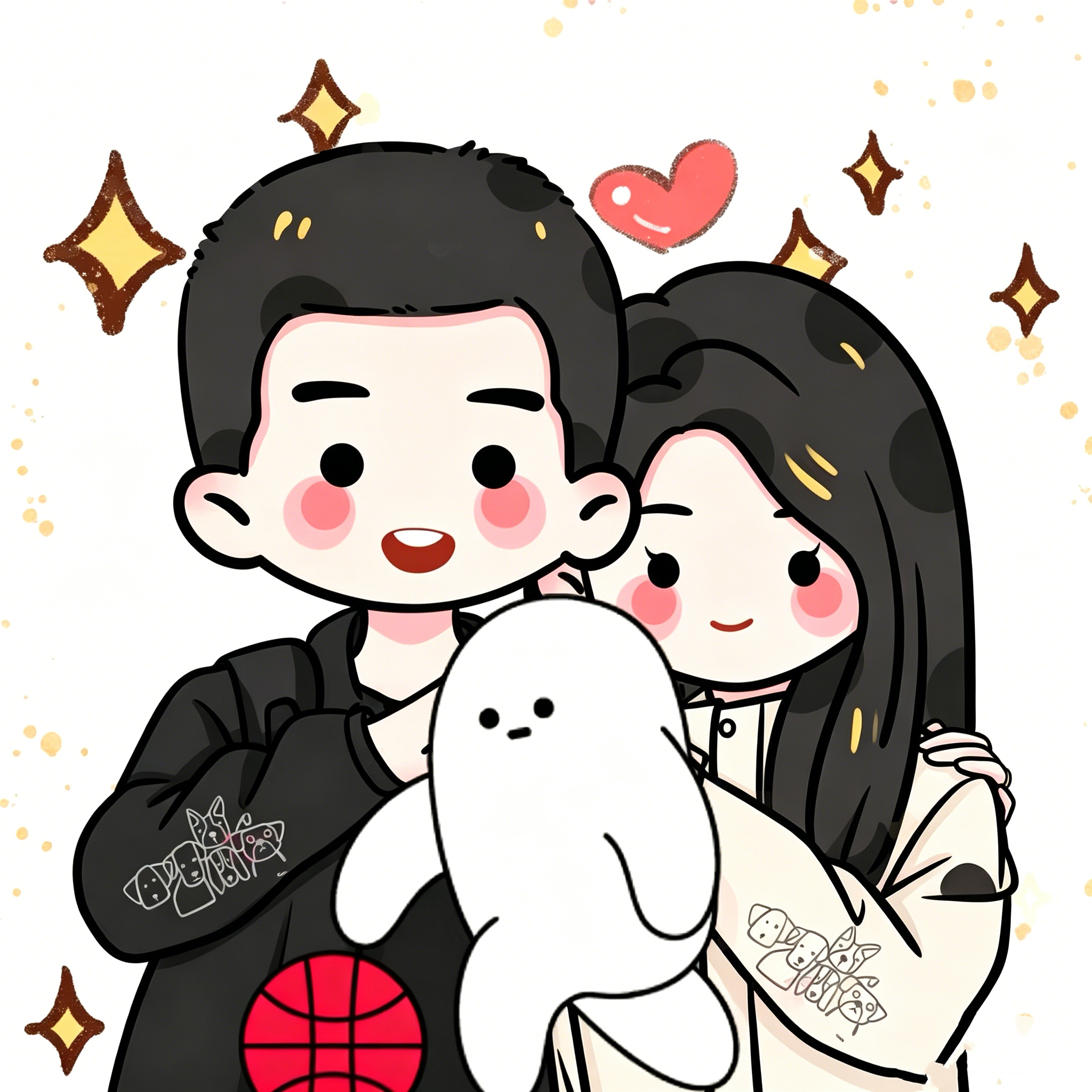 Cute Q Version Custom Hand-Drawn Avatar | 2 People Or 1 Person+1 Pet Only $9.9 photo review