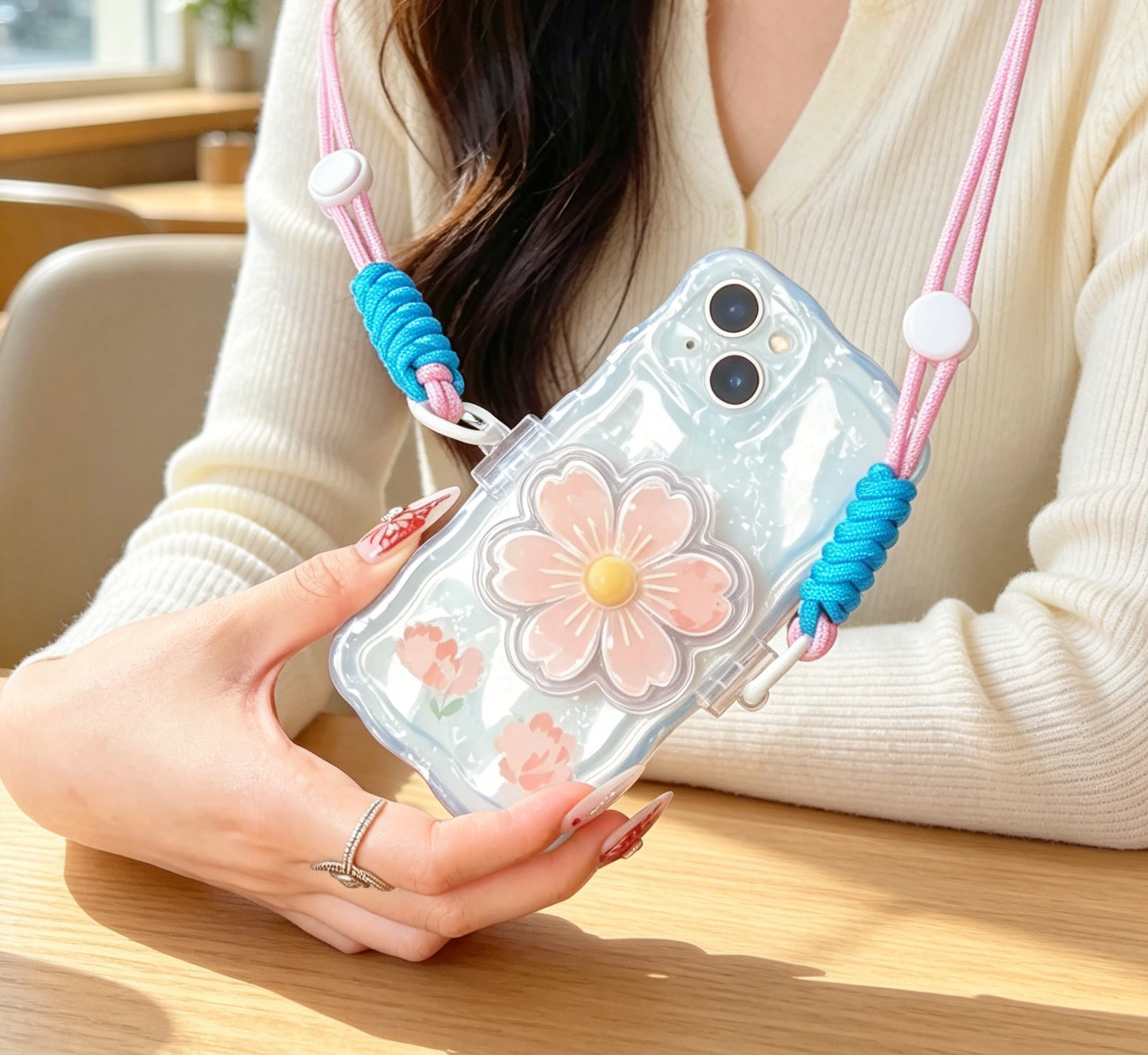 Custom Irregular Shape Phone Back Clip Lanyard photo review