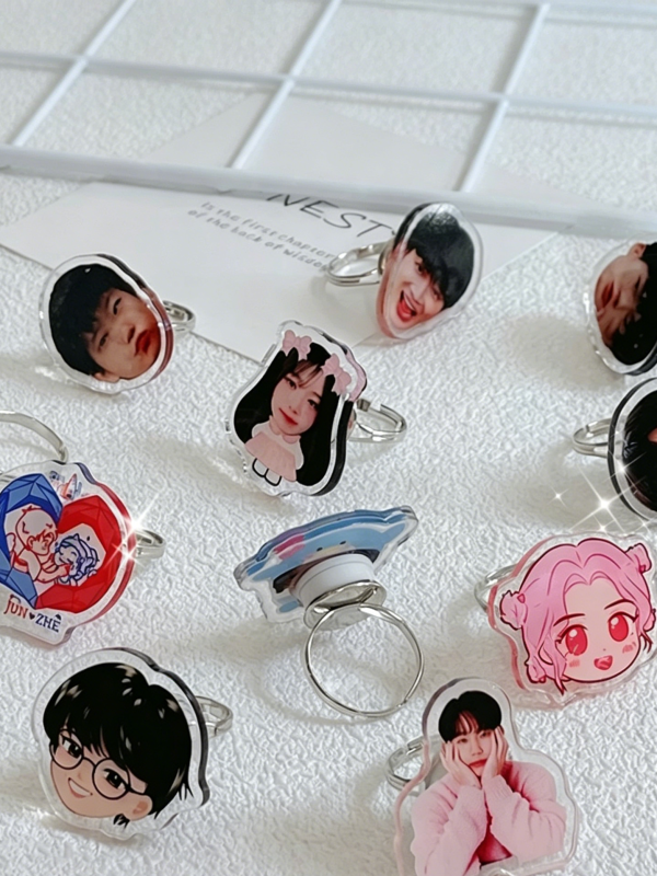 Acrylic Spinner Rings | Personalized Rotating Anime & K-Pop Fidget Ring