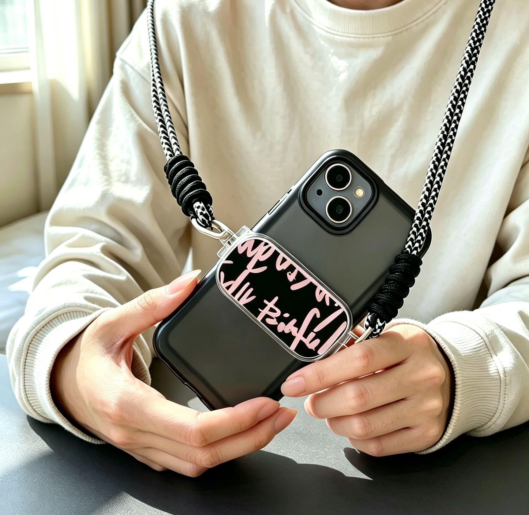 Custom Irregular Shape Phone Back Clip Lanyard photo review