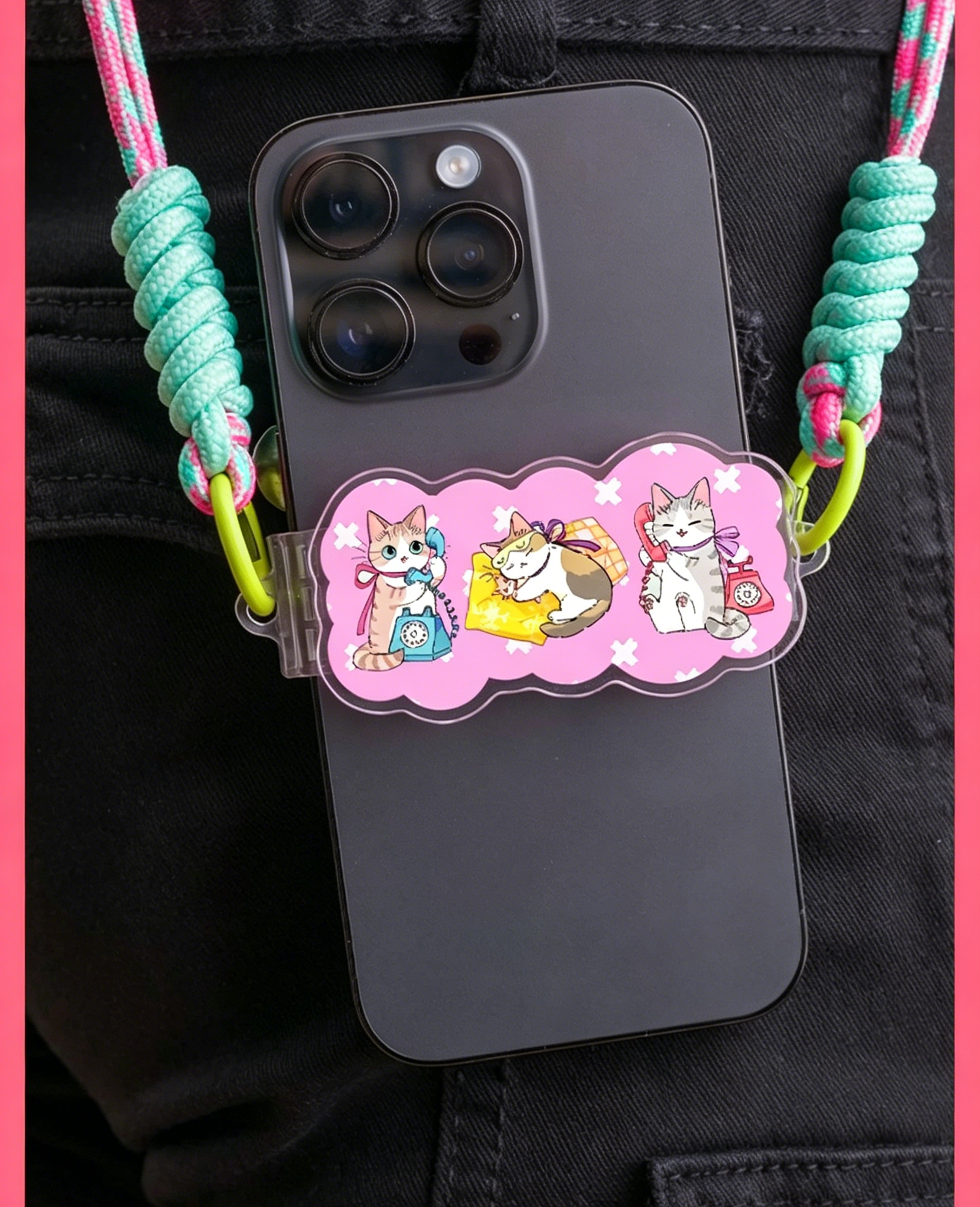 Custom Irregular Shape Phone Back Clip Lanyard photo review