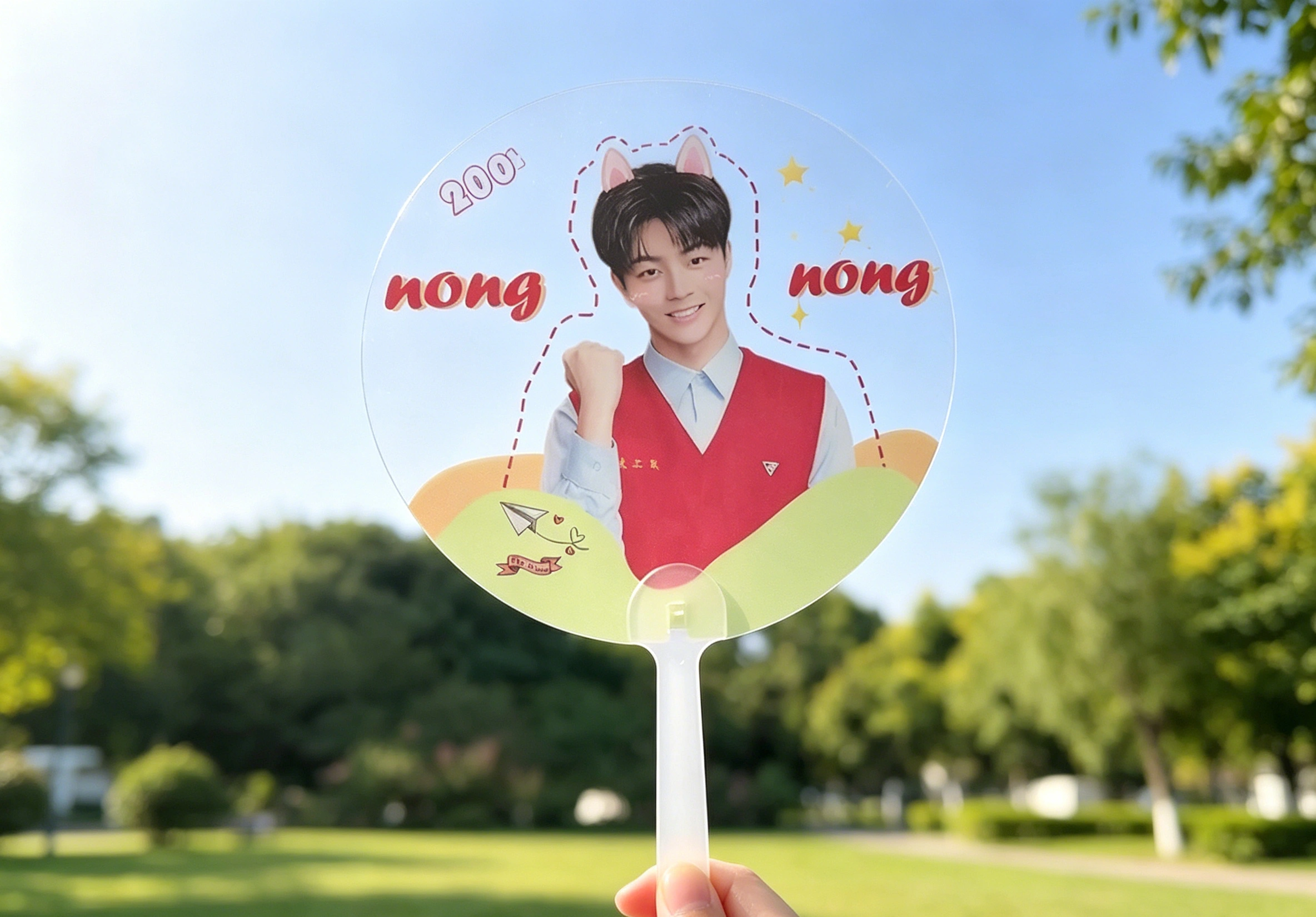 (Buy 1 Get 1 Free) Custom Clear PVC Hand Fan for K-pop Concerts, Anime Merch, Weddings & Pet Photos photo review