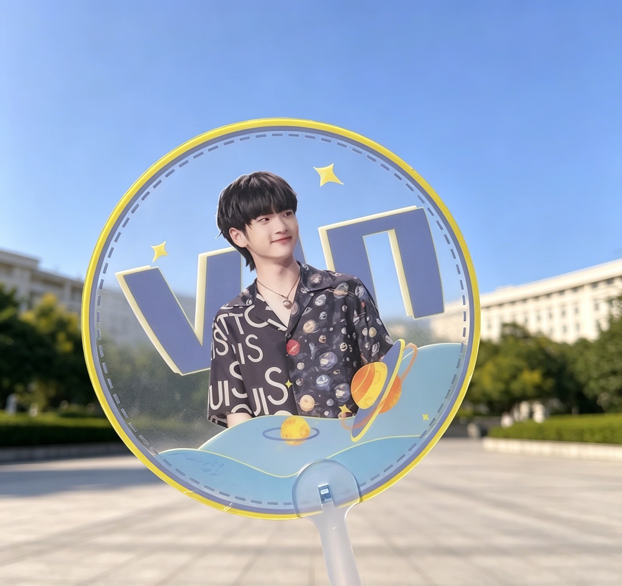 (Buy 1 Get 1 Free) Custom Clear PVC Hand Fan for K-pop Concerts, Anime Merch, Weddings & Pet Photos photo review