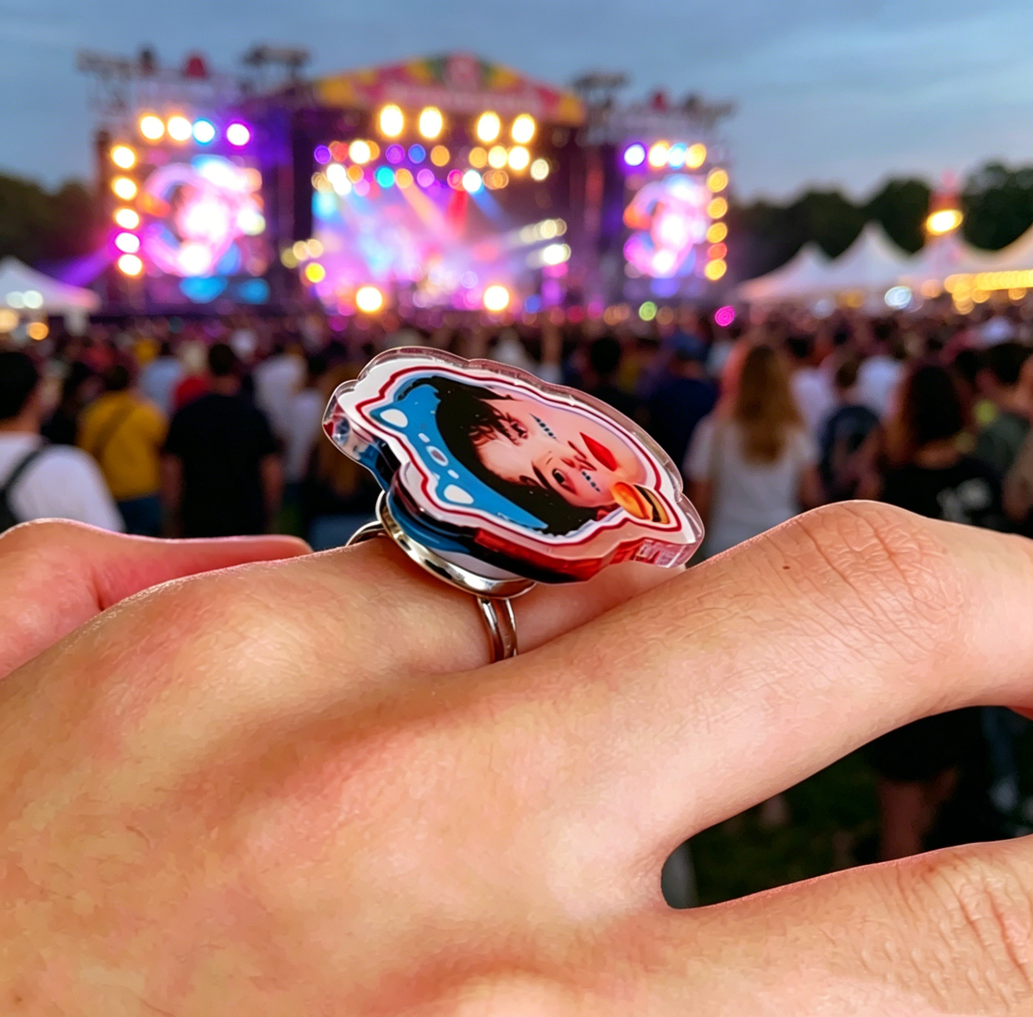 Acrylic Spinner Rings | Personalized Rotating Anime & K-Pop Fidget Ring photo review