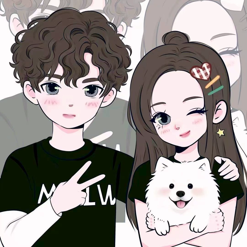 Cute Q Version Custom Hand-Drawn Avatar | 2 People Or 1 Person+1 Pet Only $9.9 photo review
